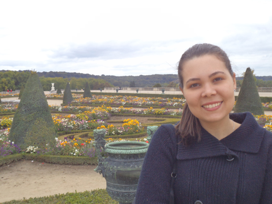 No jardim do Palácio de Versalhes